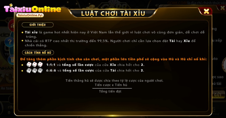 Tài xỉu GO88 được chuyên gia và các cao thủ lâu năm đánh giá cao